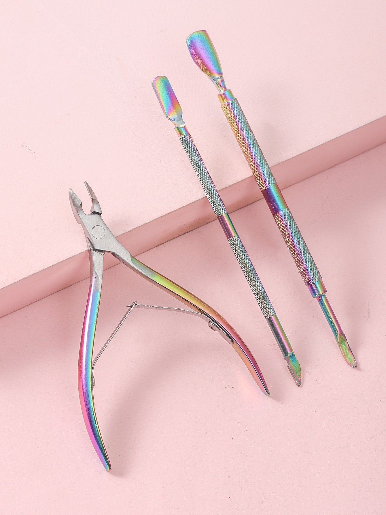 3pcs Rainbow Stainless Steel Set Nail Cutter