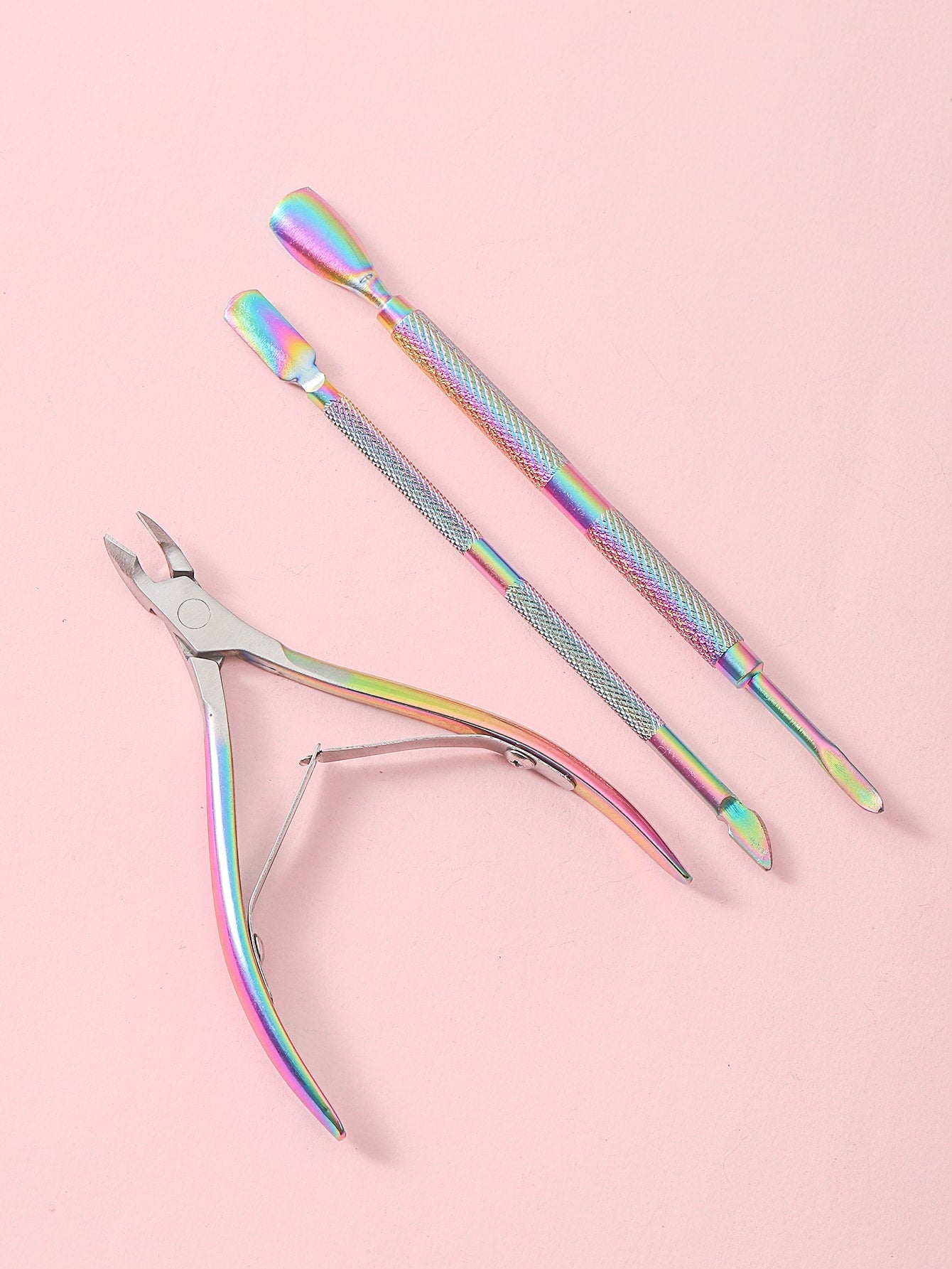 3pcs Rainbow Stainless Steel Set Nail Cutter