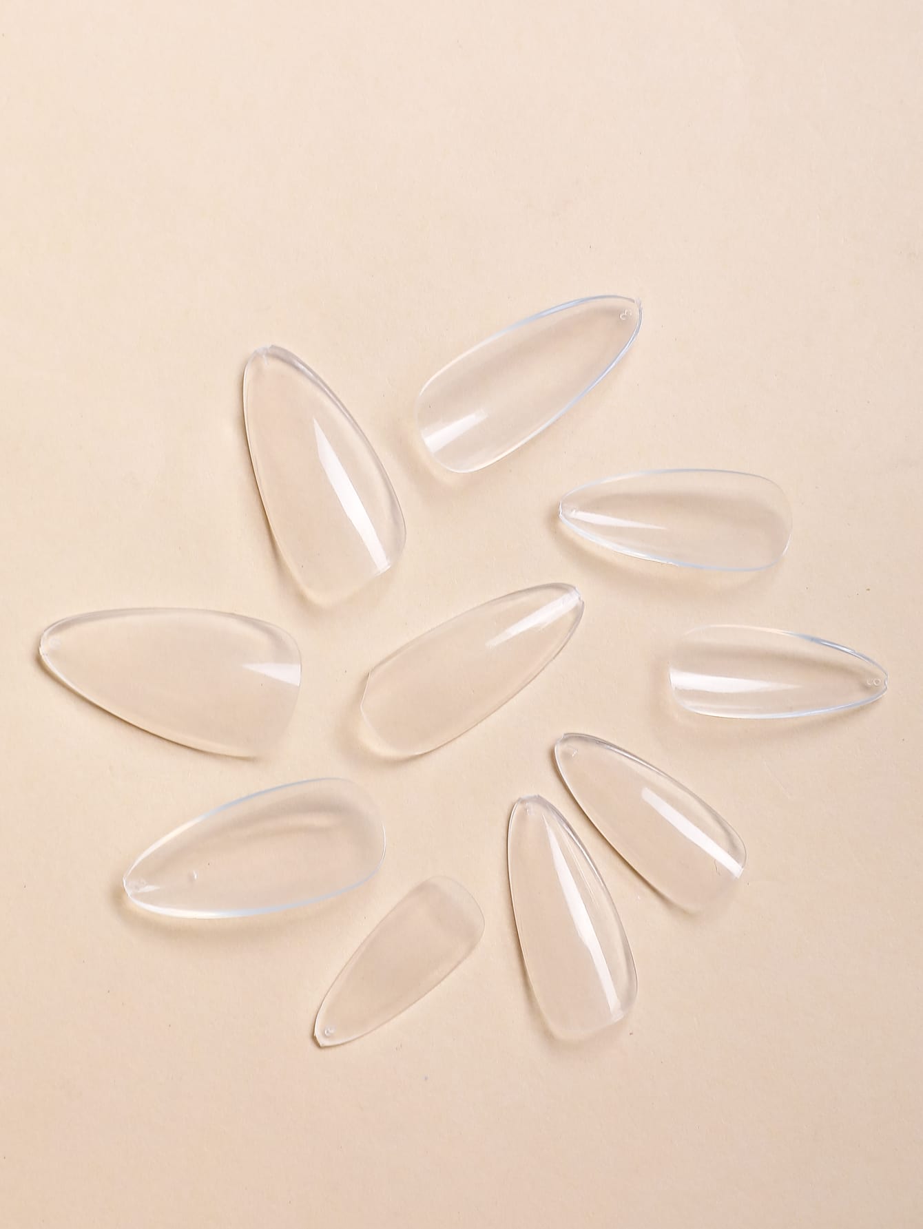 1 box Long Almond Transparent Clear Fake Nail
