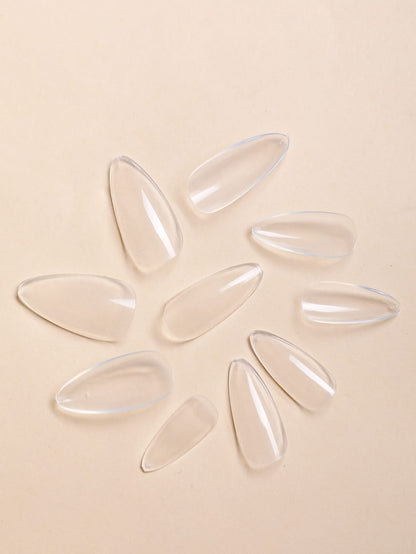 1 box Long Almond Transparent Clear Fake Nail