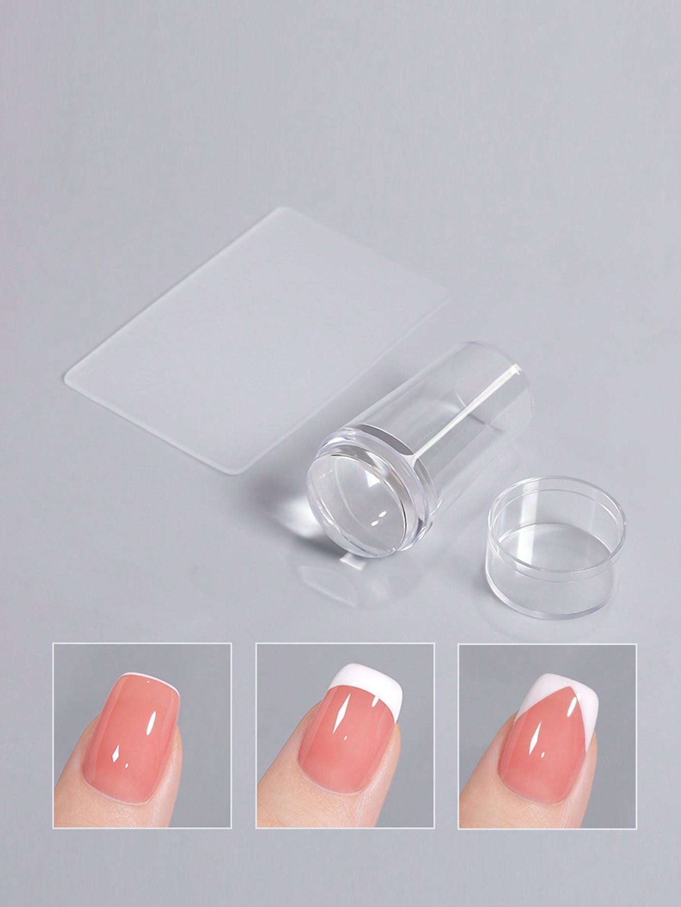 2pcs Nail Art Silicone Jelly Stamper & Scraper Set