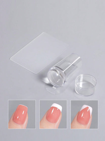 2pcs Nail Art Silicone Jelly Stamper & Scraper Set