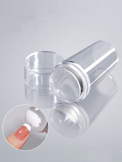 2pcs Nail Art Silicone Jelly Stamper & Scraper Set