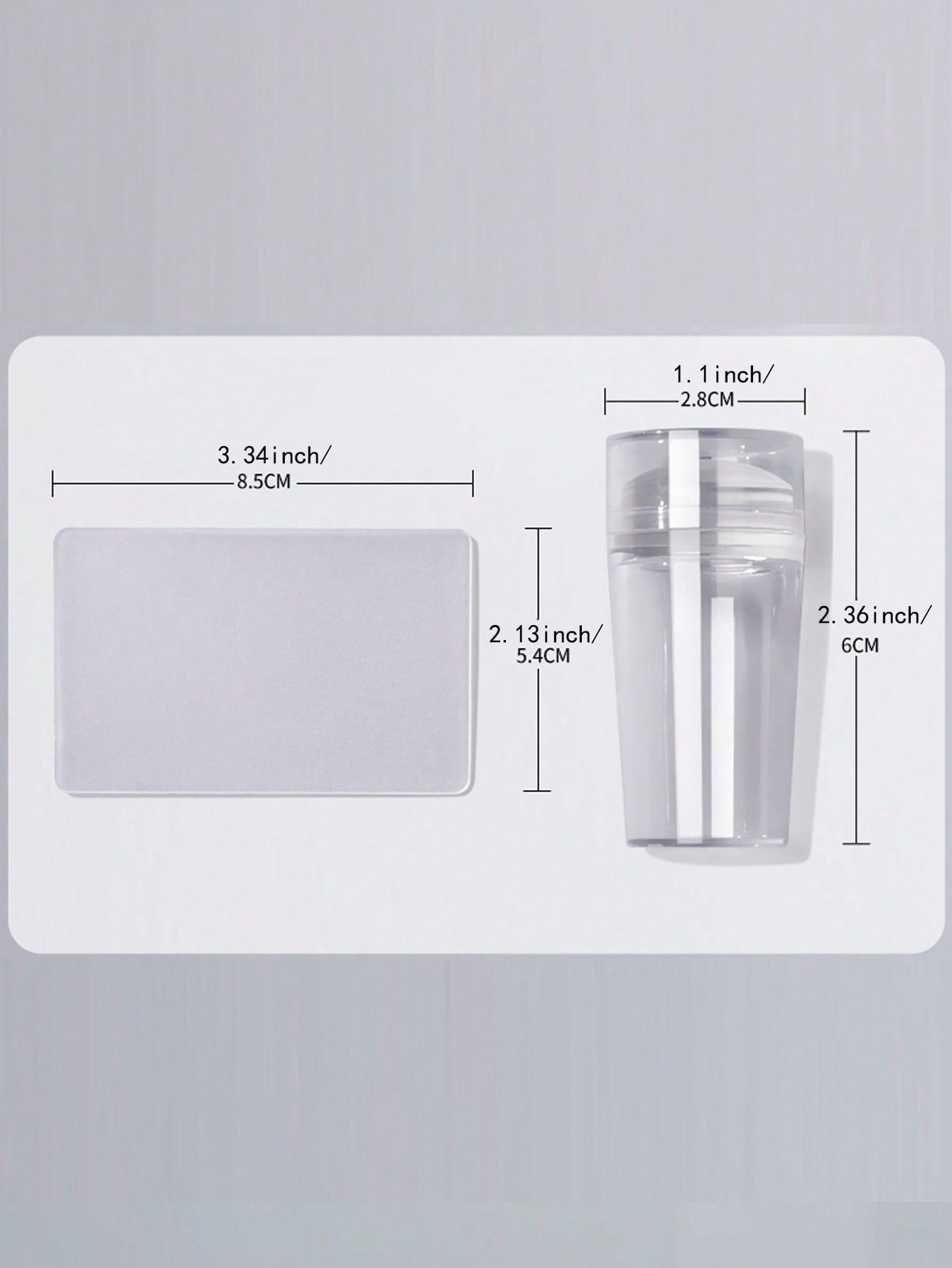 2pcs Nail Art Silicone Jelly Stamper & Scraper Set