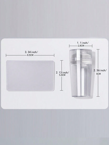 2pcs Nail Art Silicone Jelly Stamper & Scraper Set