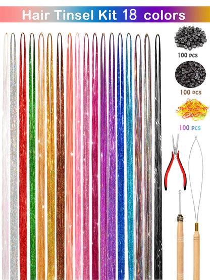 18pcs Sparkle Hair Extension Kit
