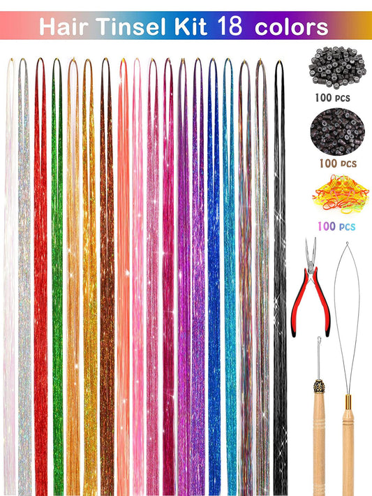 18pcs Sparkle Hair Extension Kit