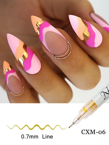 2pcs Gold and Silver Waterproof Graffiti Nail Art Pens