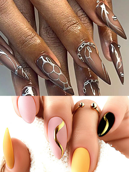 2pcs Gold and Silver Waterproof Graffiti Nail Art Pens