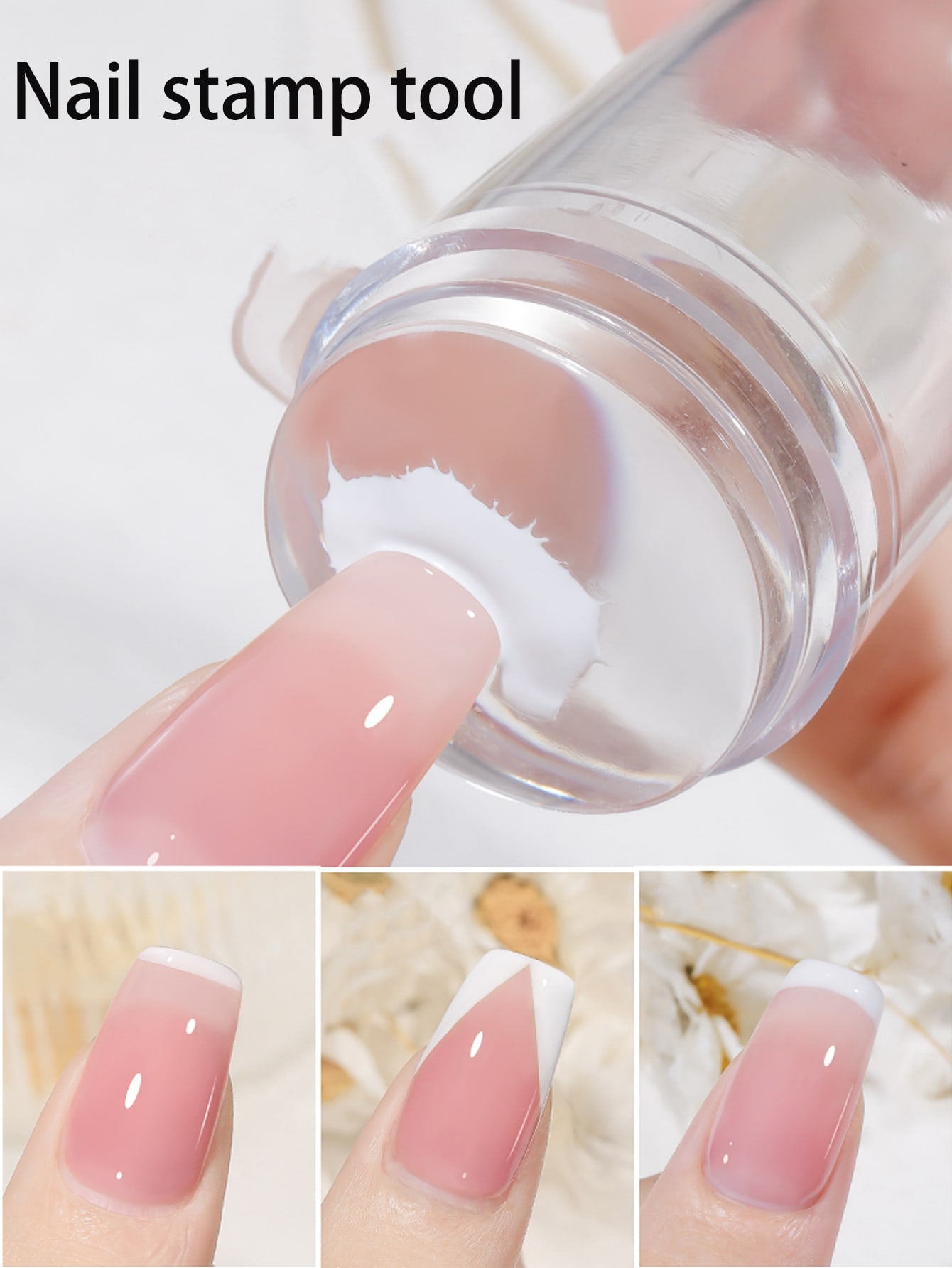 2pcs Nail Art Silicone Jelly Stamper & Scraper Set