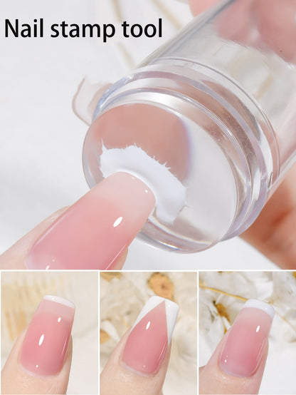 2pcs Nail Art Silicone Jelly Stamper & Scraper Set