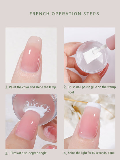 2pcs Nail Art Silicone Jelly Stamper & Scraper Set