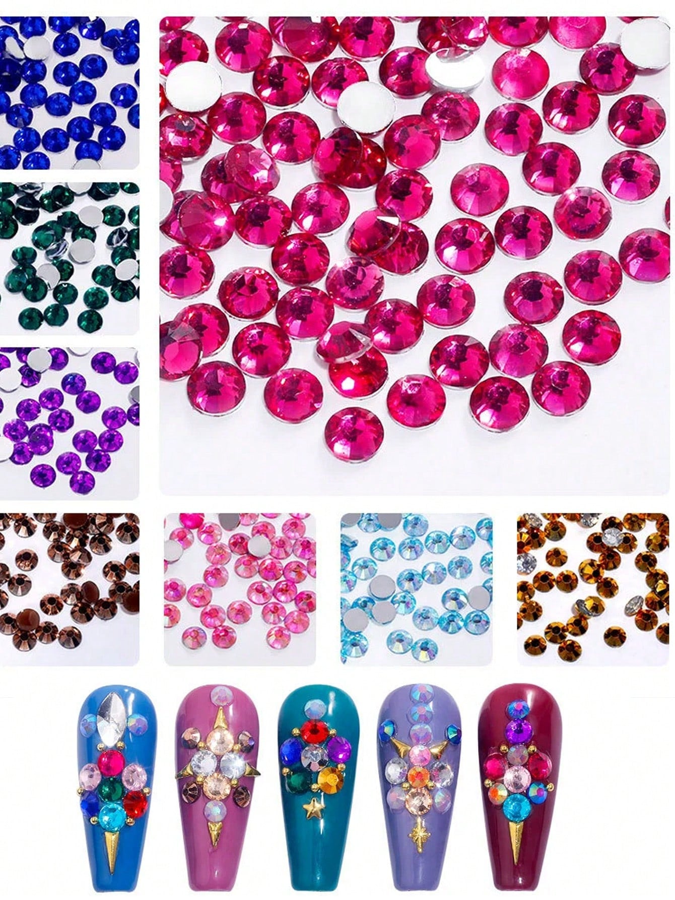 24 Grids Nail Art Rhinestones