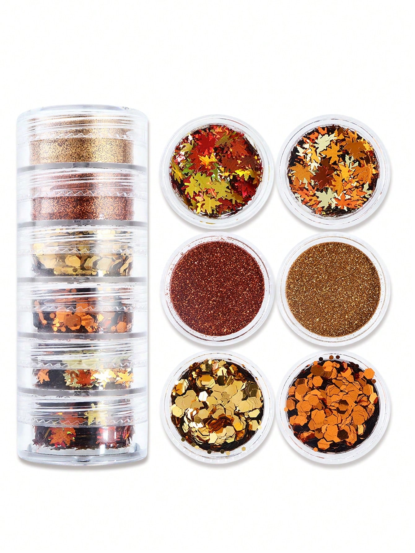 6Pcs Y2K Aesthetic Metallic Color Nail Glitter Powder