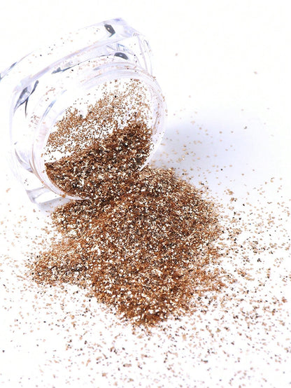 6 Boxes Y2K Aesthetic Gold Holographic Nails Glitter Powder