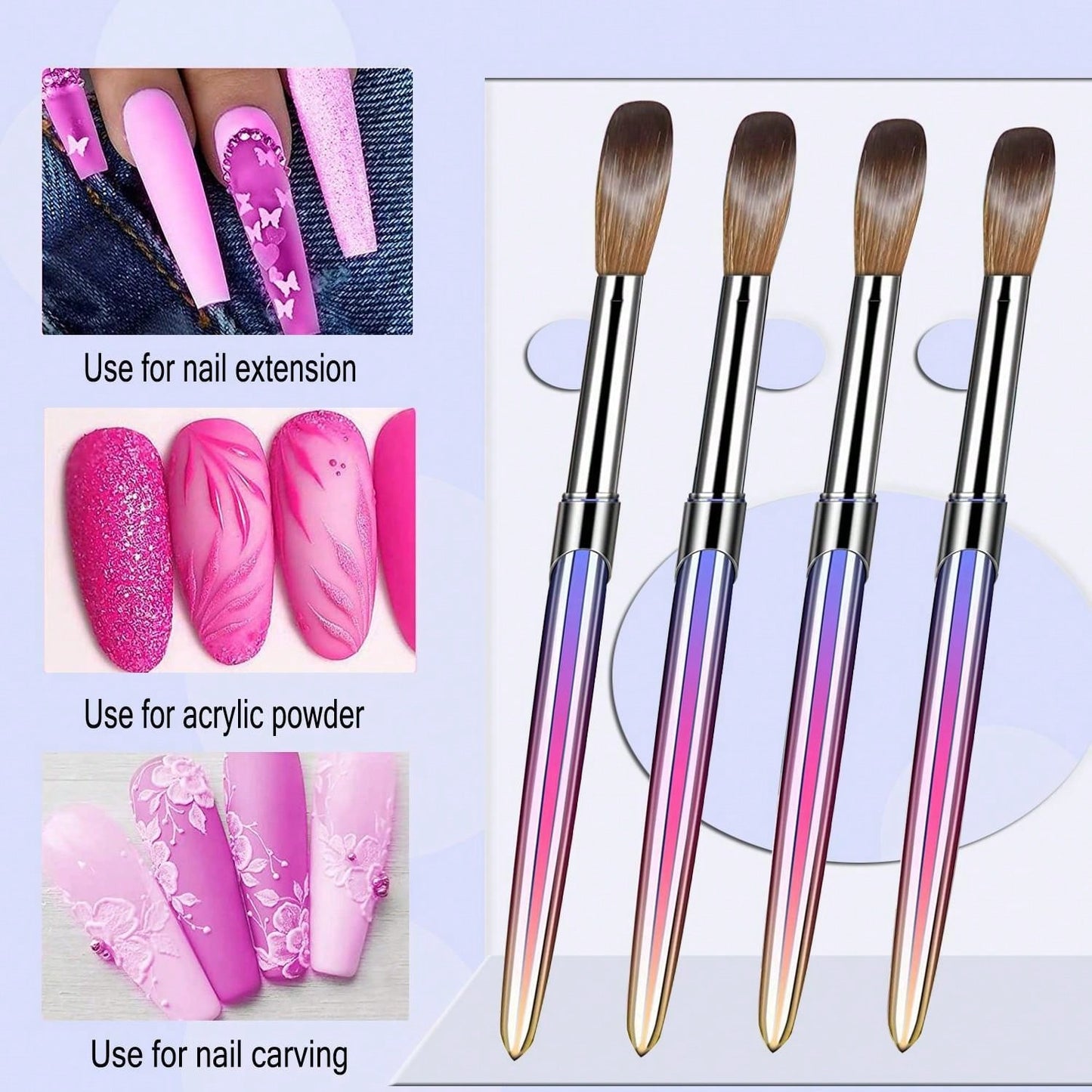 4Pcs Acrylic Nail Brush