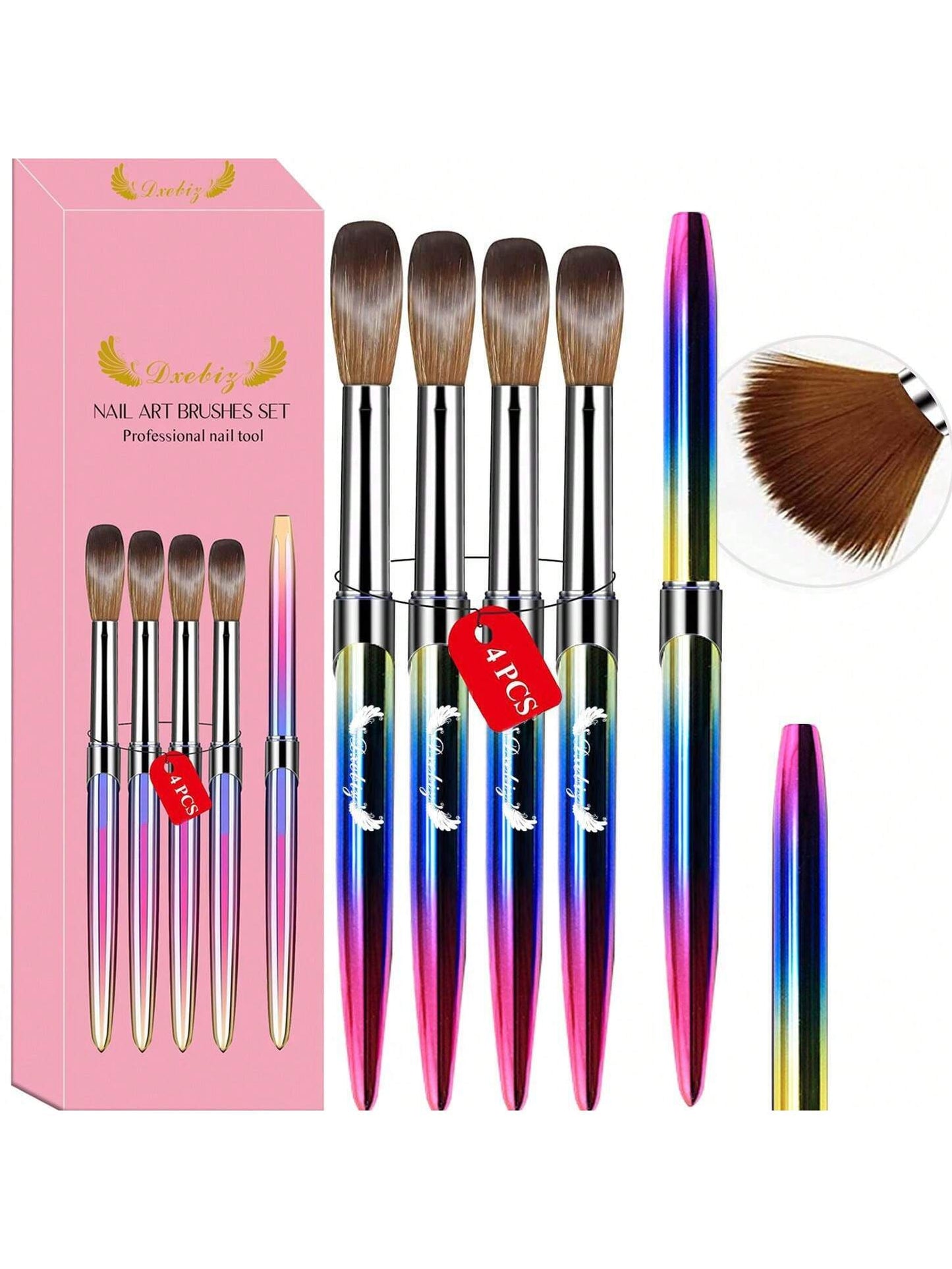 4Pcs Acrylic Nail Brush