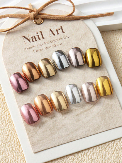 6pcs Chrome Gold Silver Nail Powder