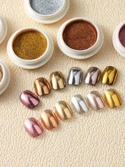 6pcs Chrome Gold Silver Nail Powder