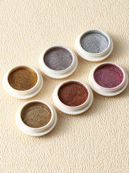 6pcs Chrome Gold Silver Nail Powder
