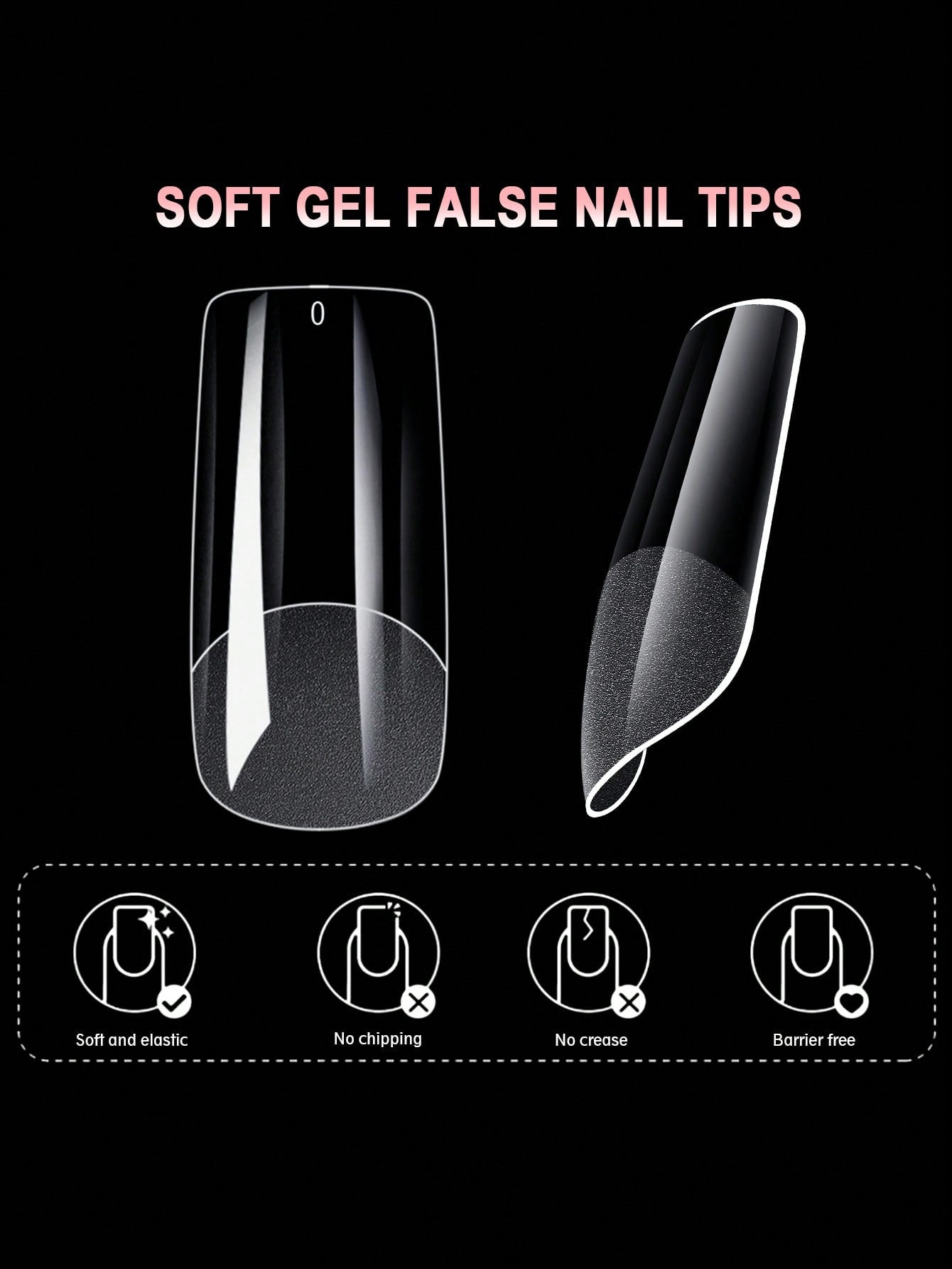 Full Cover Press On Nail Tips Stiletto Almond Square 600Pcs