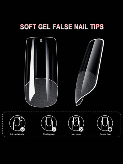 Full Cover Press On Nail Tips Stiletto Almond Square 600Pcs