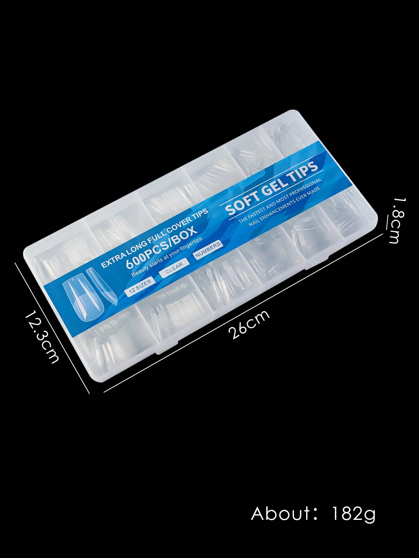 Full Cover Press On Nail Tips Stiletto Almond Square 600Pcs