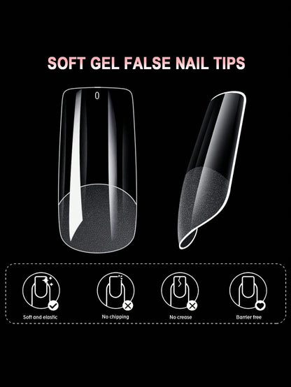 Full Cover Press On Nail Tips Stiletto Almond Square 600Pcs