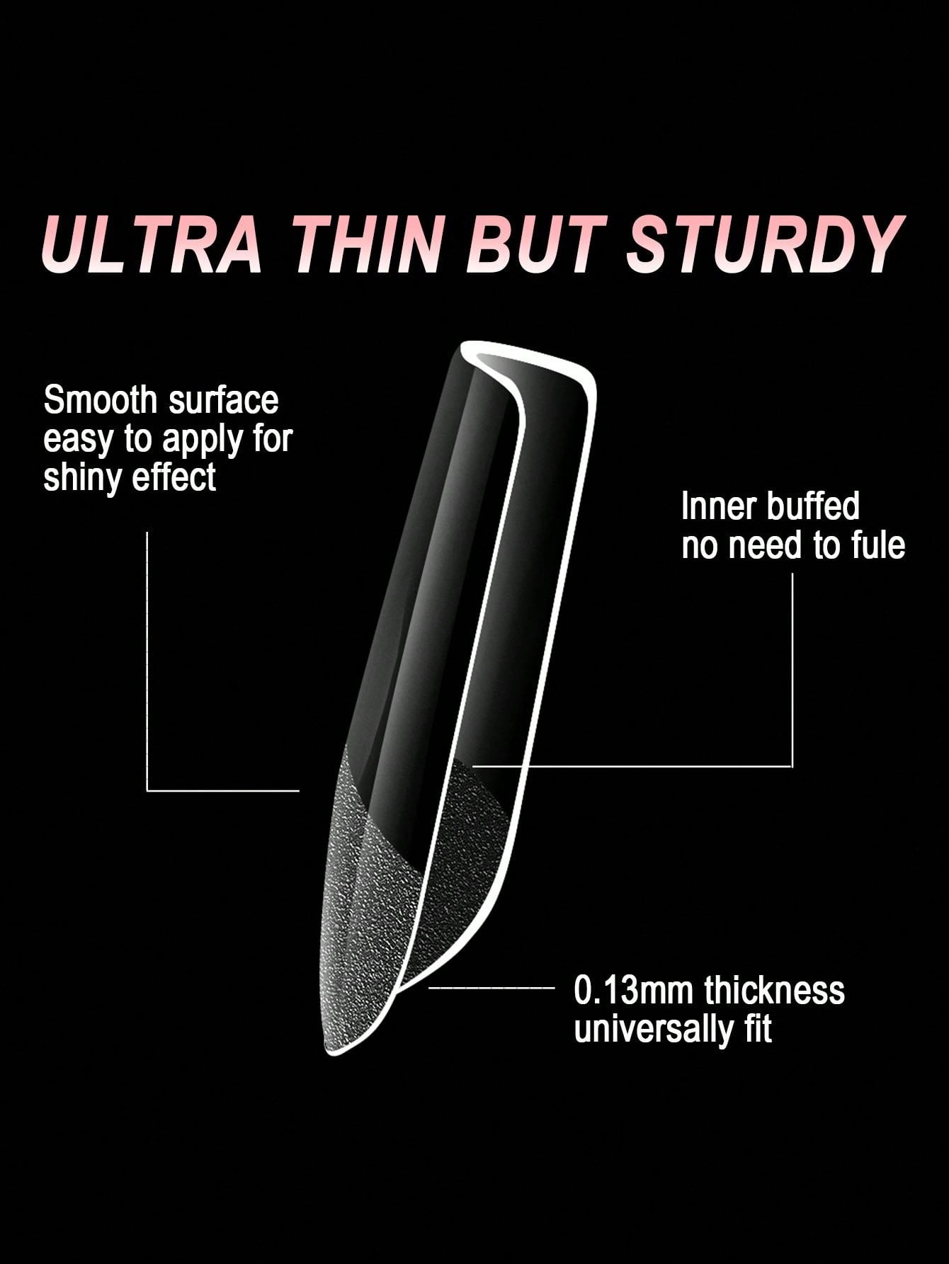 Full Cover Press On Nail Tips Stiletto Almond Square 600Pcs