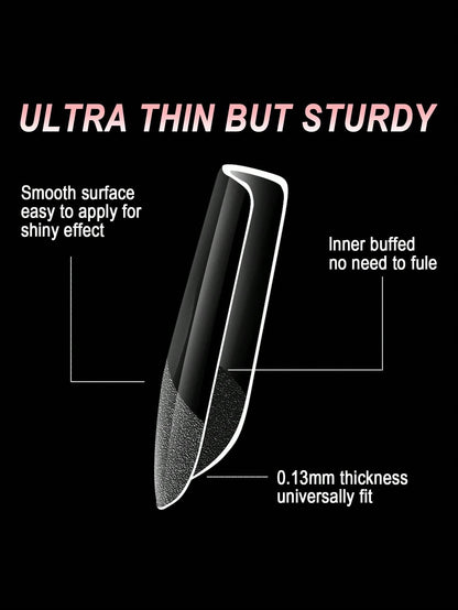 Full Cover Press On Nail Tips Stiletto Almond Square 600Pcs