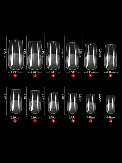 Full Cover Press On Nail Tips Stiletto Almond Square 600Pcs