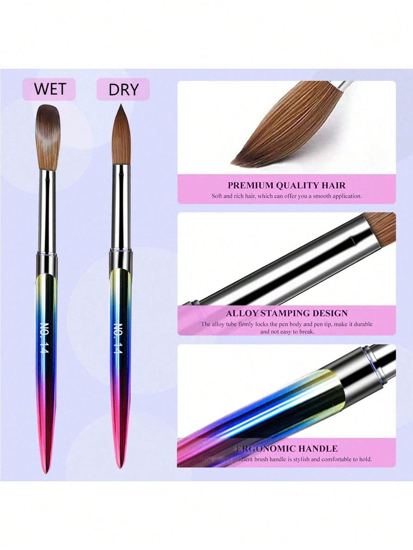 4Pcs Acrylic Nail Brush