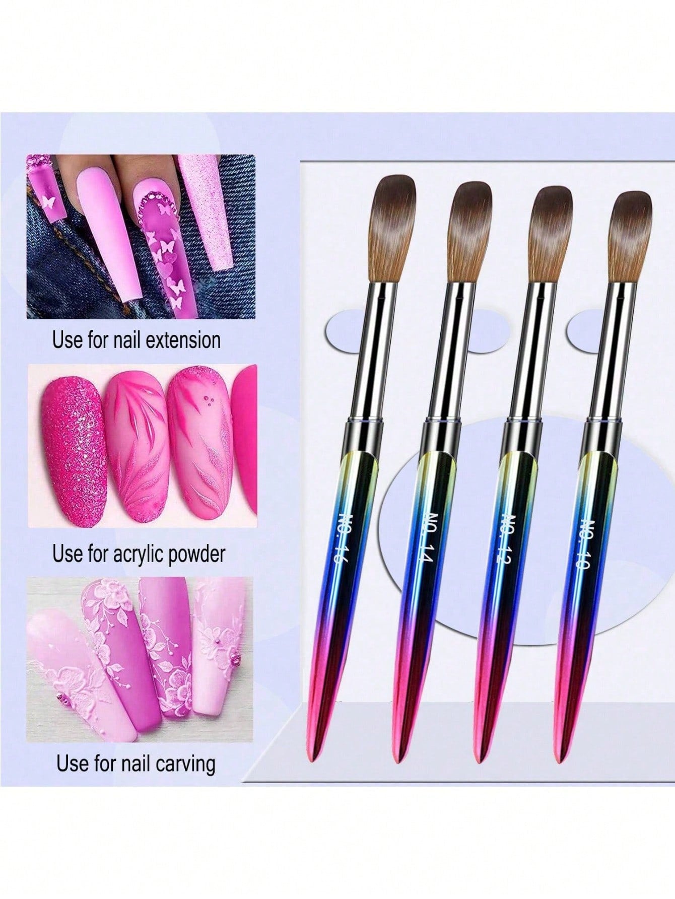 4Pcs Acrylic Nail Brush