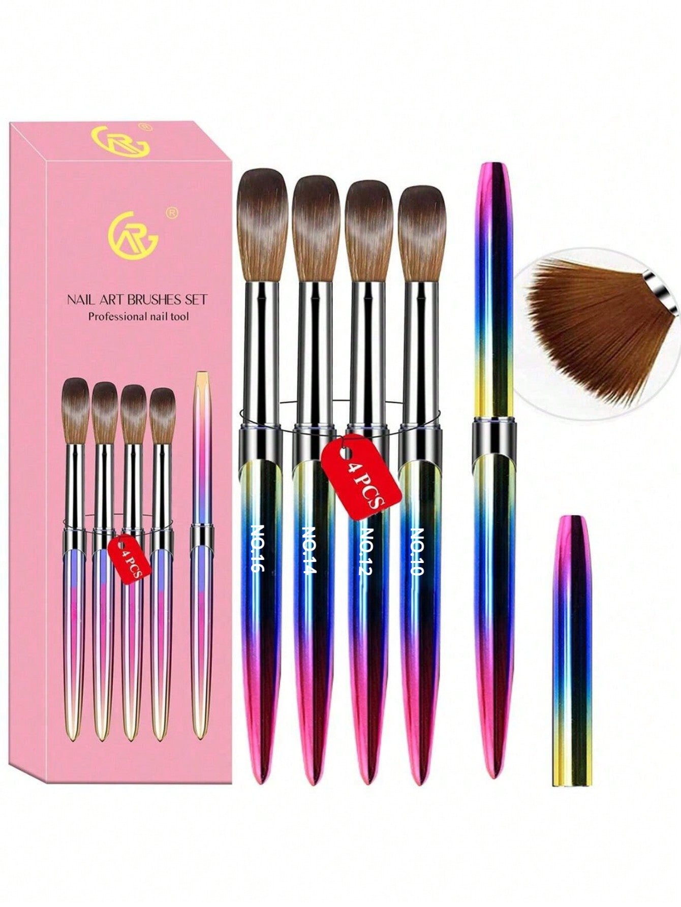 4Pcs Acrylic Nail Brush