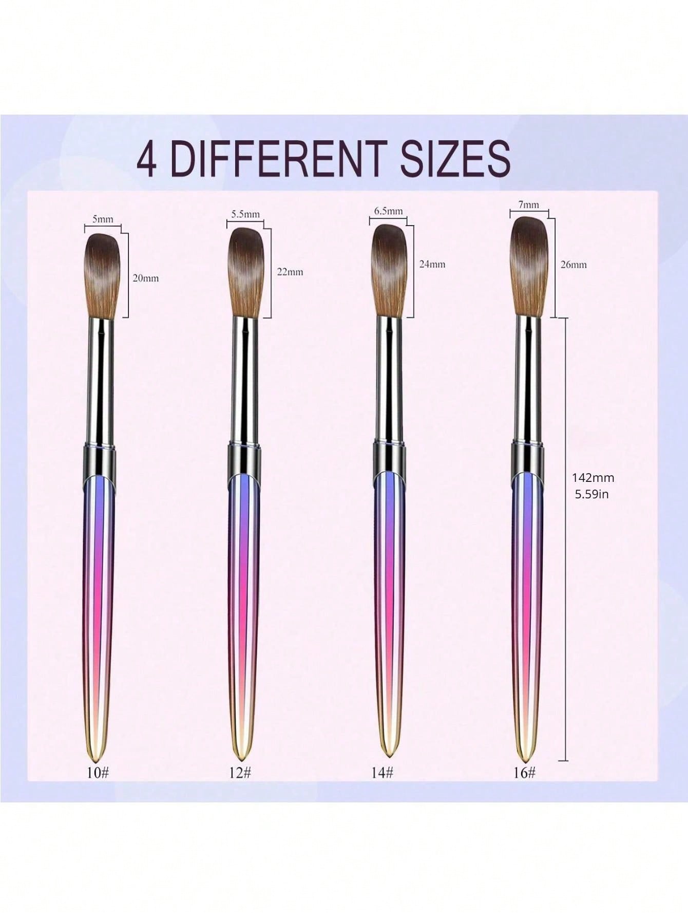 4Pcs Acrylic Nail Brush