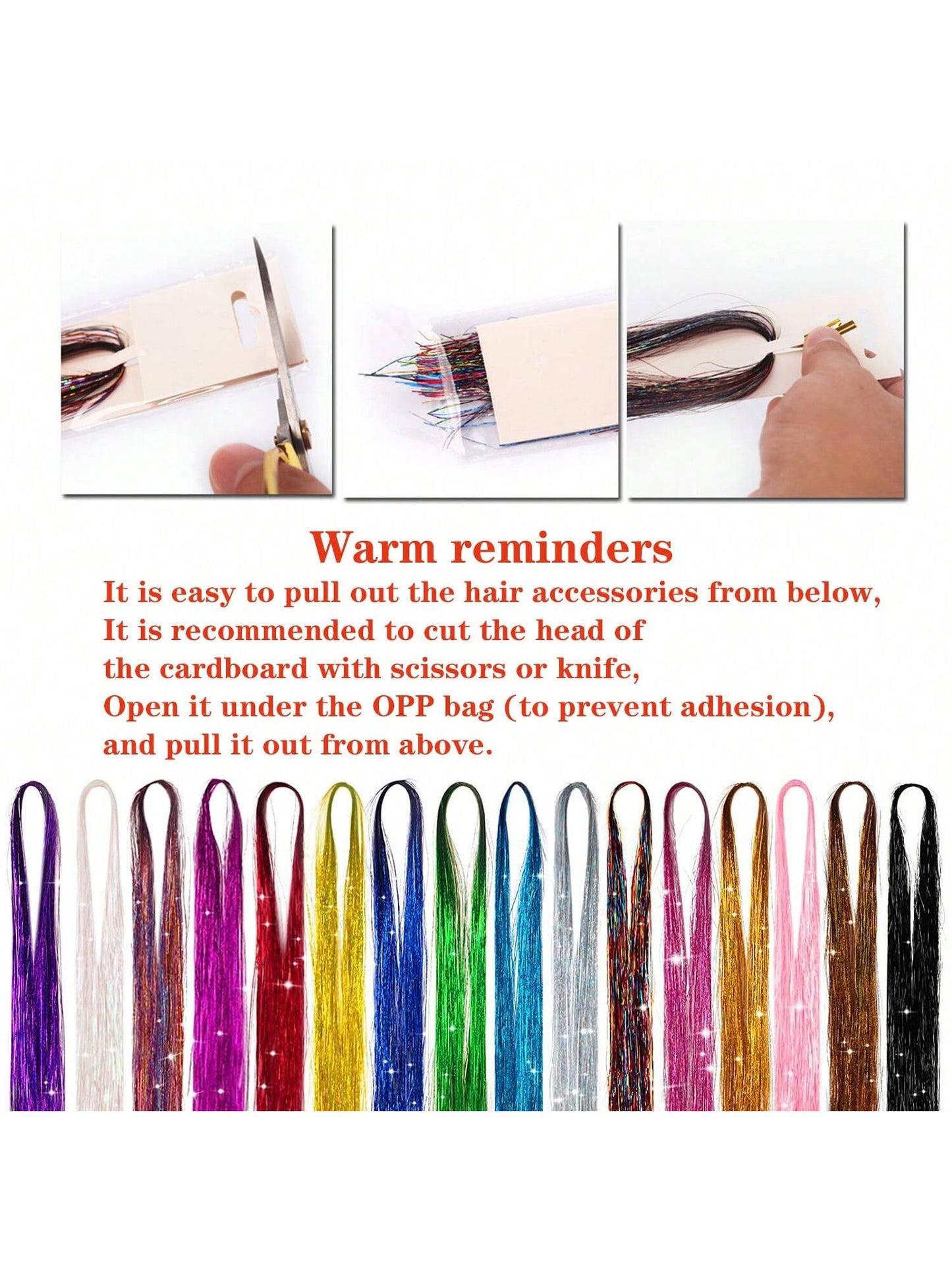 12 Colors Tinsel Hair Extensions