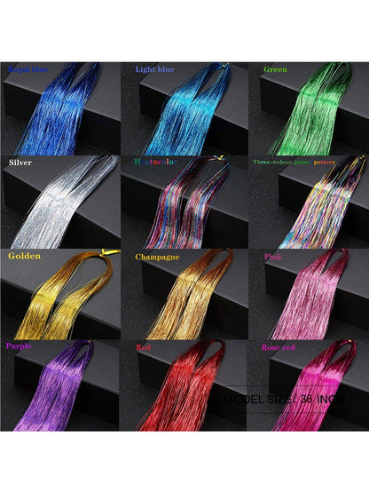 12 Colors Tinsel Hair Extensions