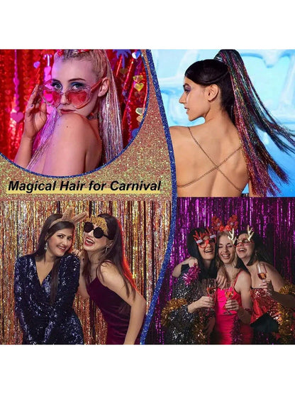 12 Colors Tinsel Hair Extensions