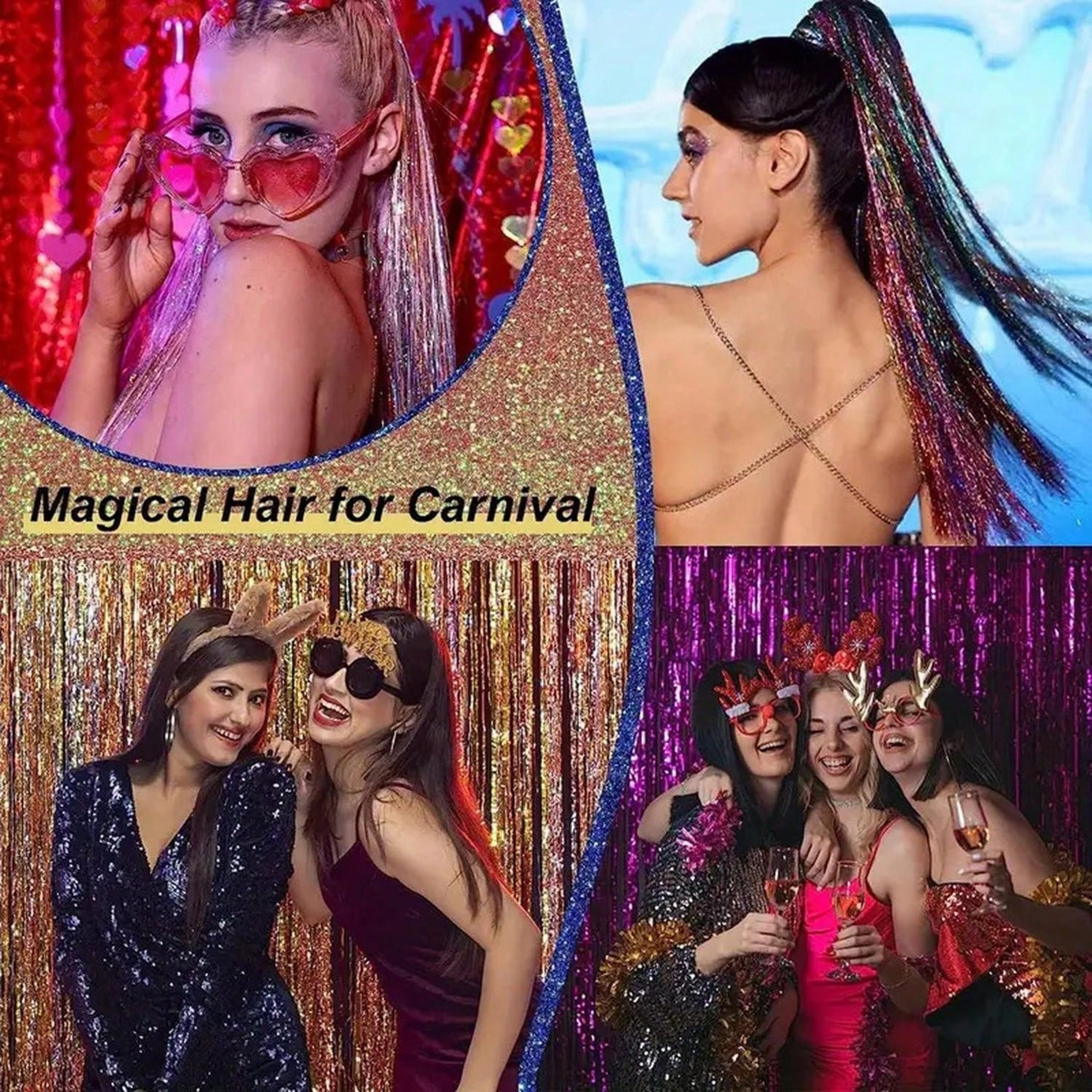 12 Colors Tinsel Hair Extensions