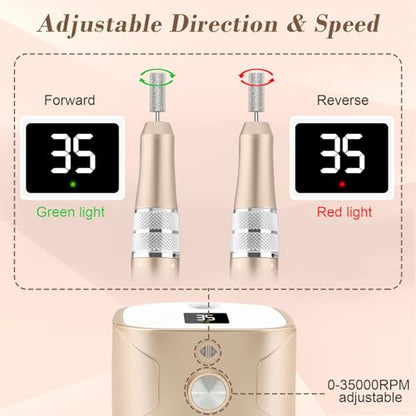 Kredioo Electric Professional Nail Drill 35000RPM