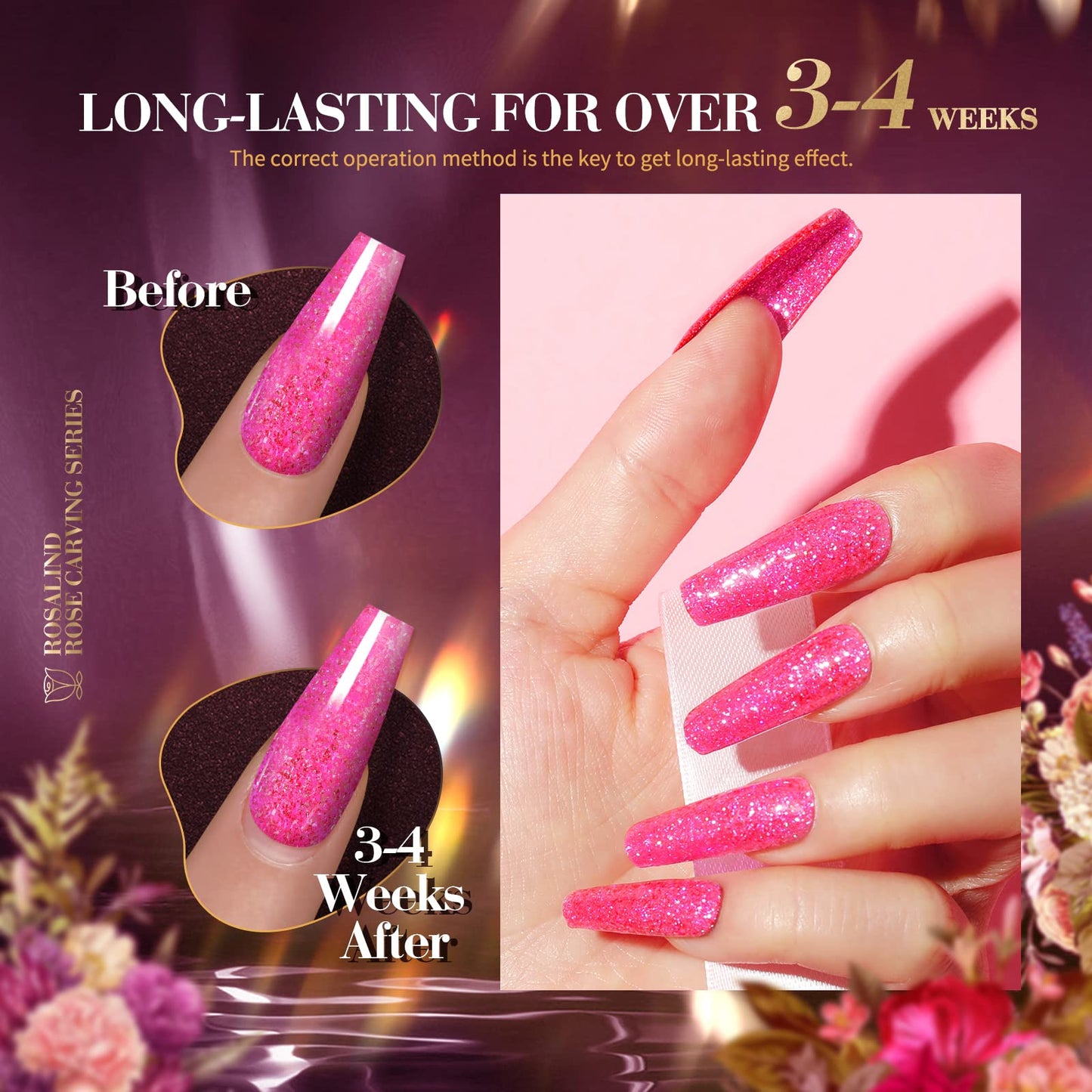 ROSALIND Glitter Gel Nail Polish Set (8PCS)