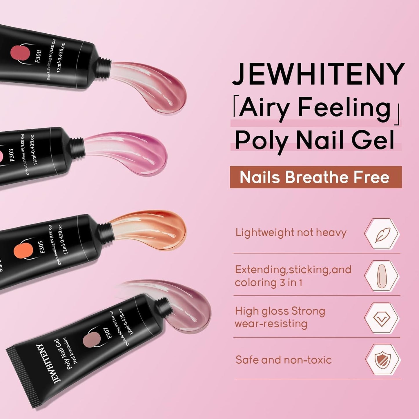 Poly Extension Gel Nail Kit 14 PCS Poly Gel
