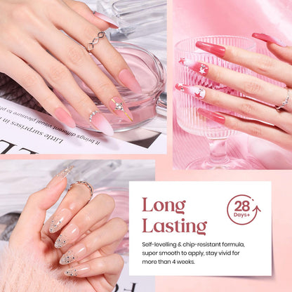 Beetles Pink Nude Gel Nail Polish 23 PCS Set, (20 Colors)