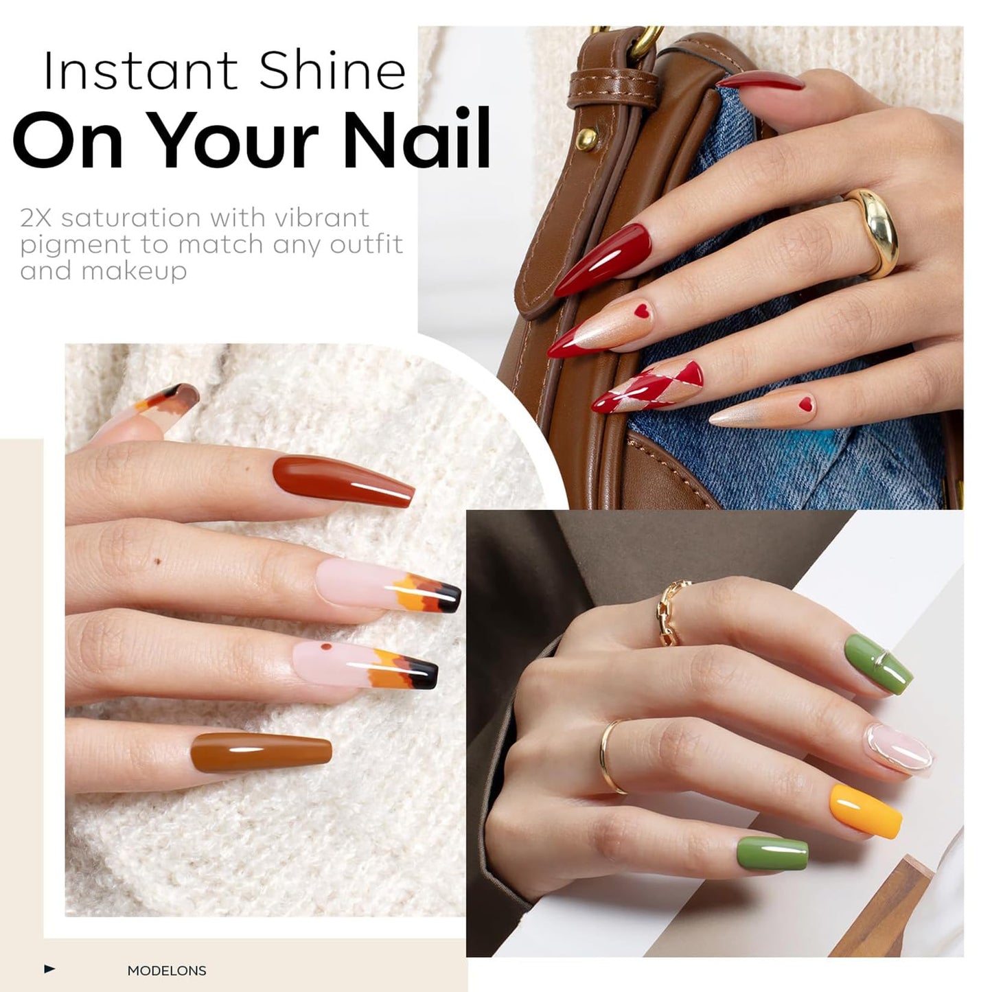 Modelones 40 PCS Gel Nail Polish Set, 36 Colors