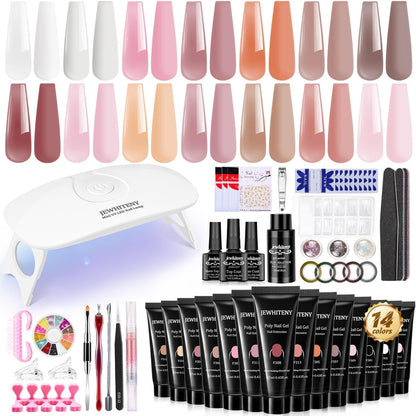 Poly Extension Gel Nail Kit 14 PCS Poly Gel