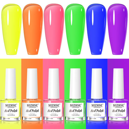 MIZHSE Nail Polish Set: Neon (6 Colors)