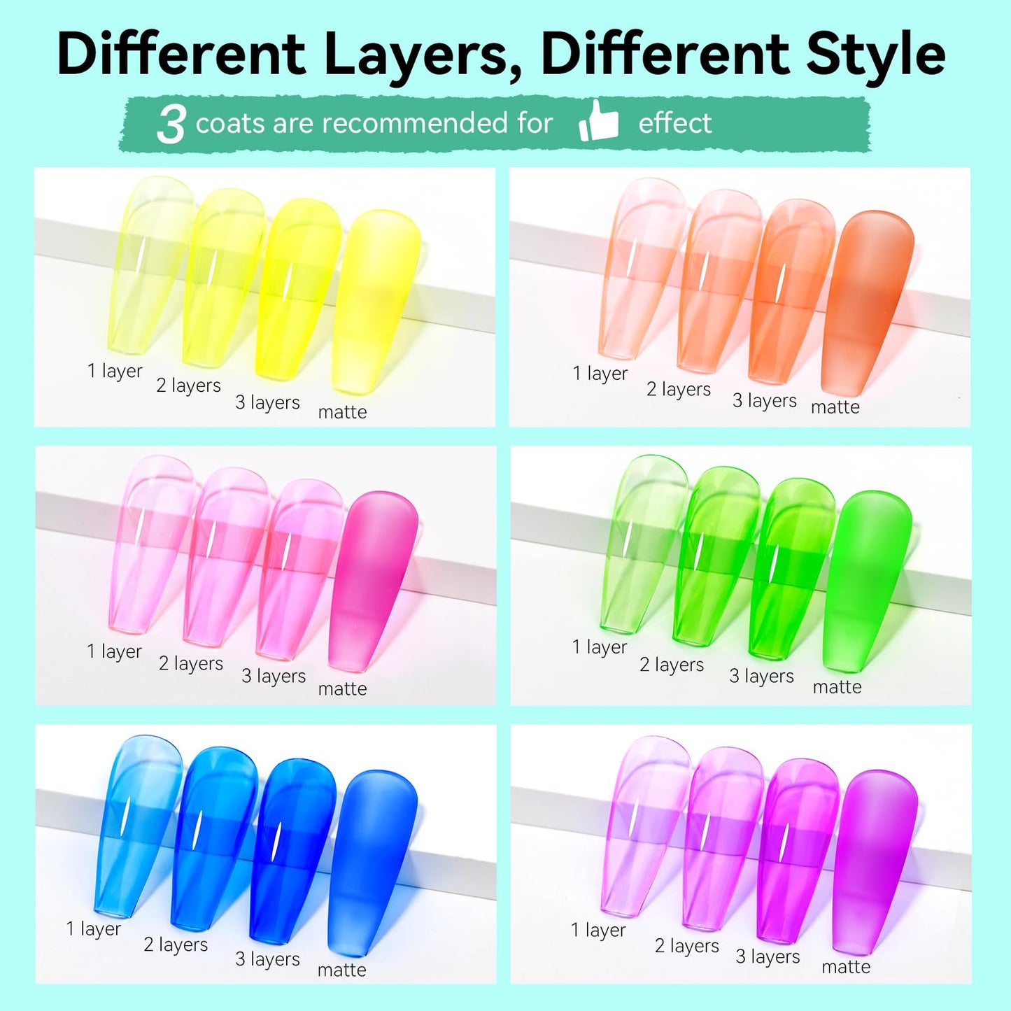 MIZHSE Nail Polish Set: Neon (6 Colors)