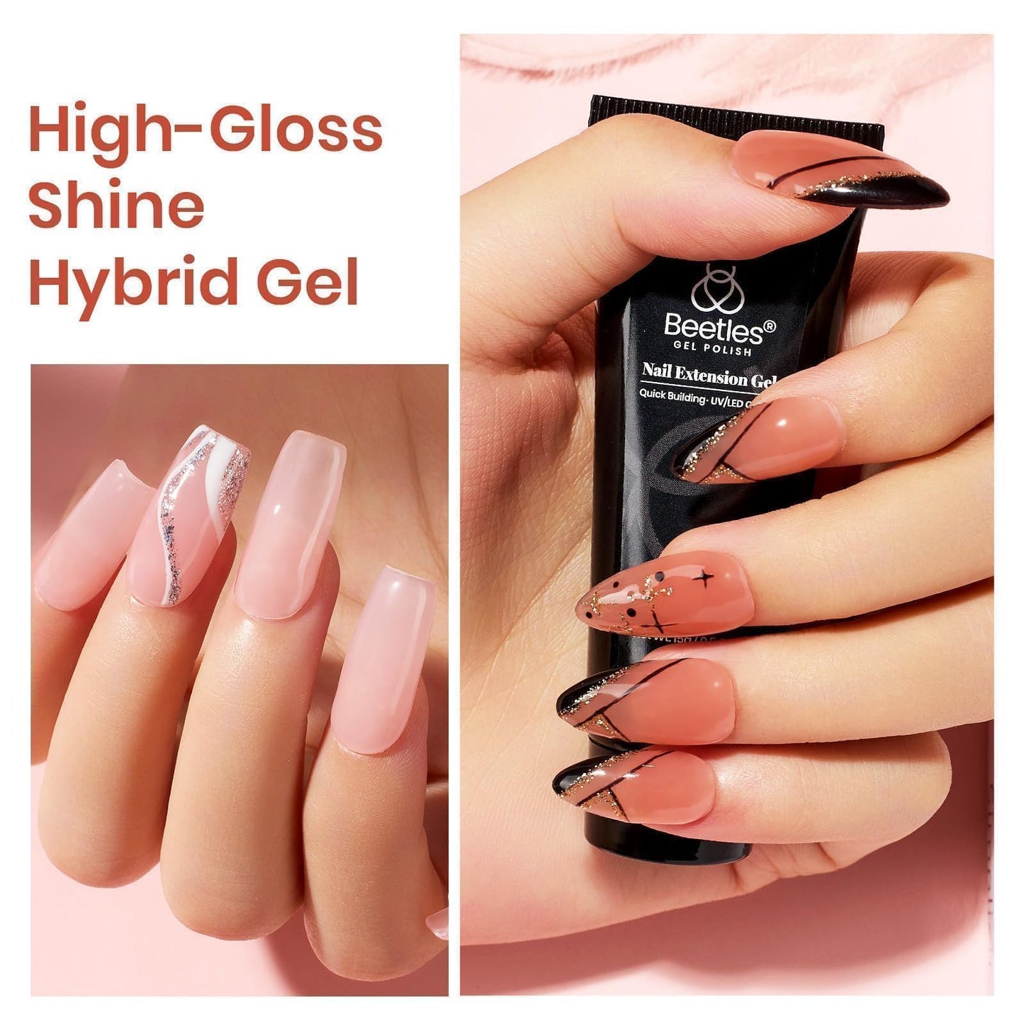 Beetles Poly Nail Gel Kit with UV Kit (6 Colors)