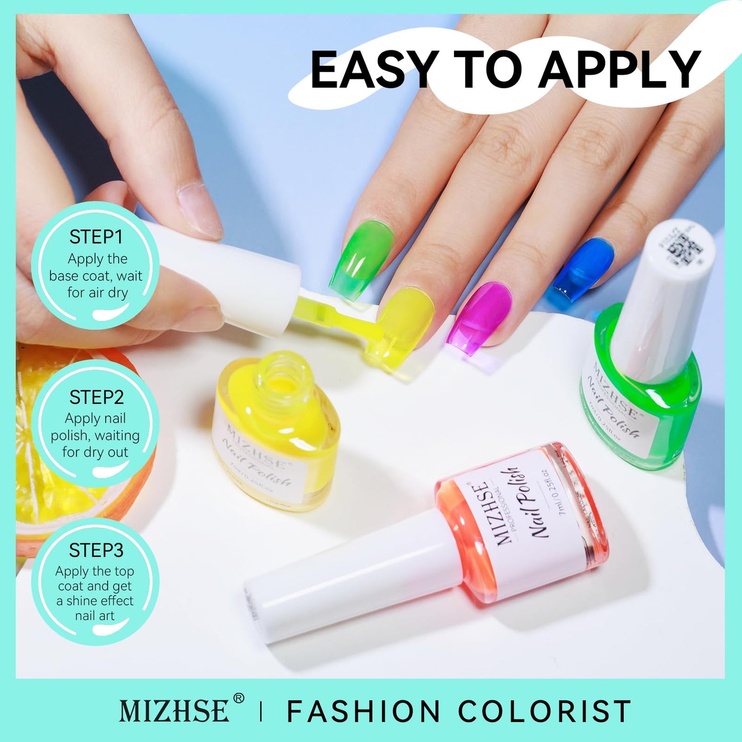 MIZHSE Nail Polish Set: Neon (6 Colors)