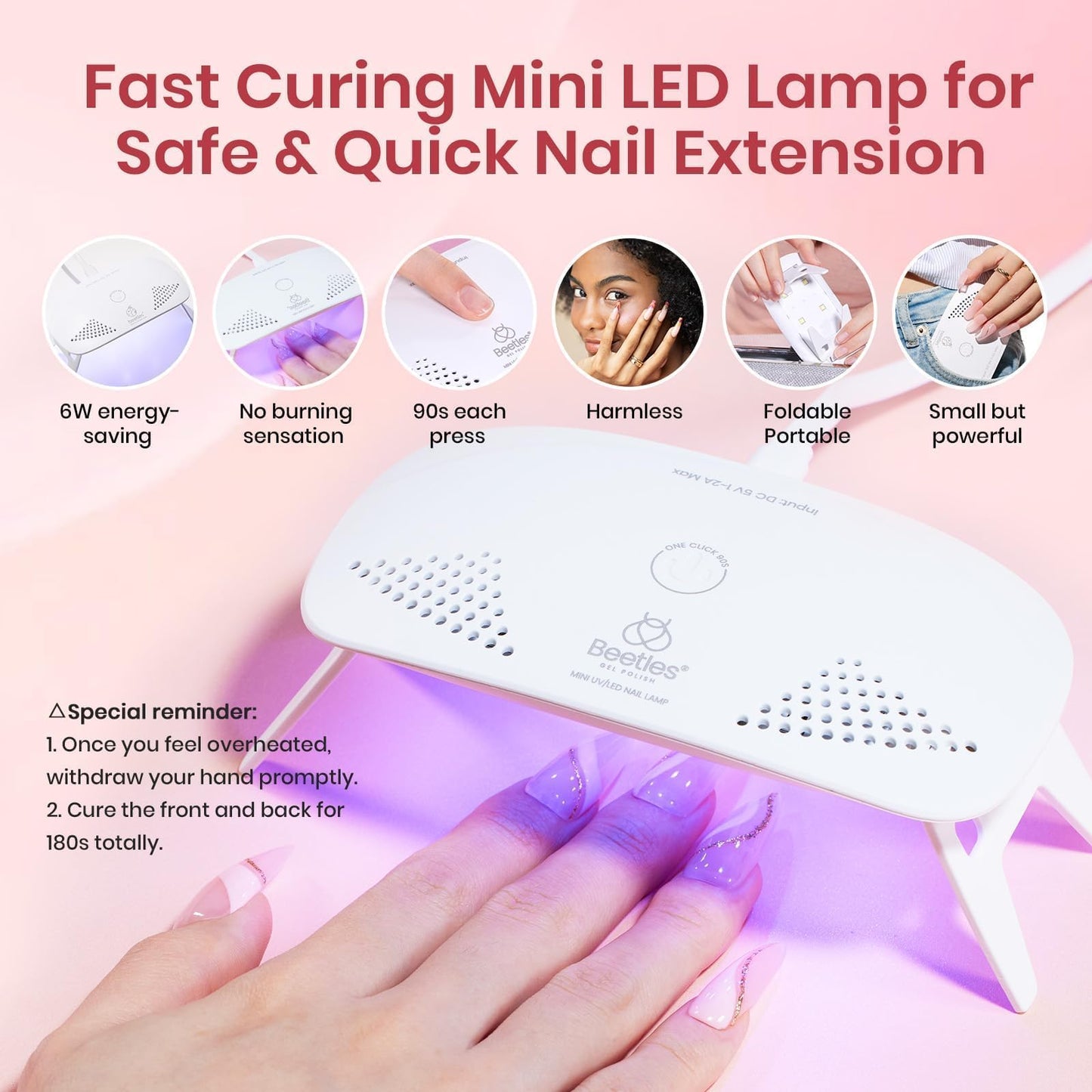 Beetles Poly Nail Gel Kit with UV Kit (6 Colors)